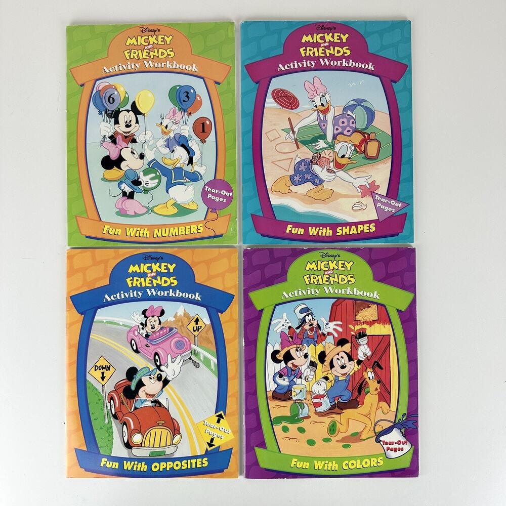 NOS Lot Of 4 Disney Mickey And Friends Activity Workbooks Activities Books